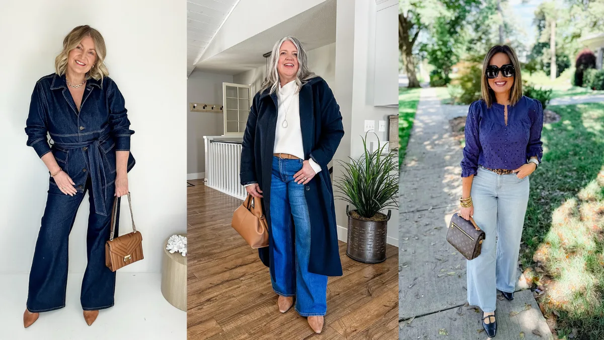 25 Wide Leg Jeans Outfit Ideas For Women Over 50