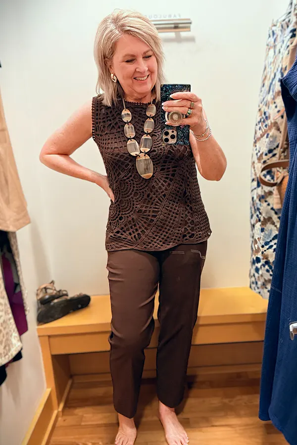 Chocolate Brown Layers With A Statement Necklace