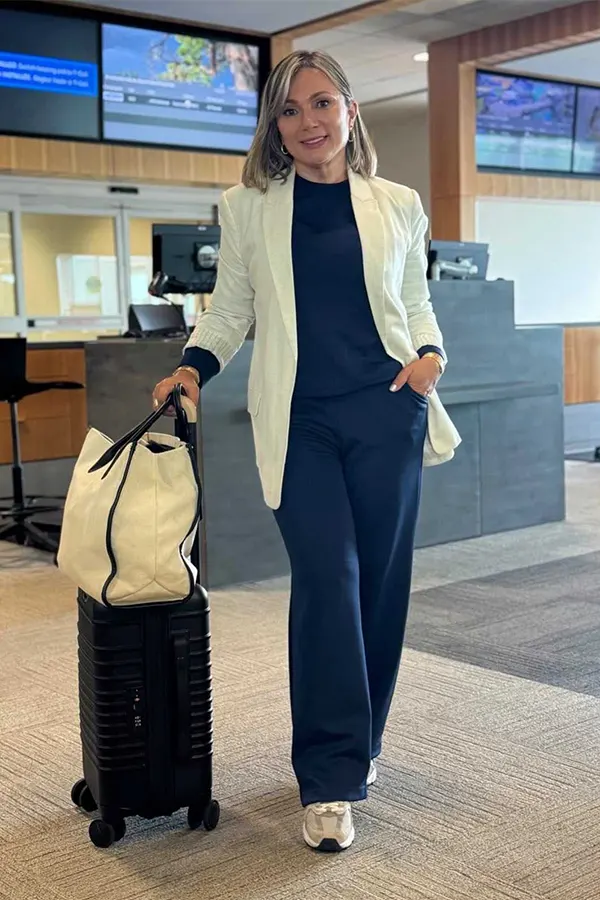 Classic Navy Travel Set With A White Blazer