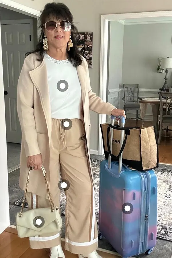 Cream Jacket And Matching Neutral Travel Set