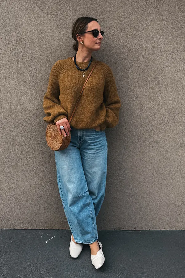 Let A Chocolate Brown Sweater Warm Up Relaxed Jeans