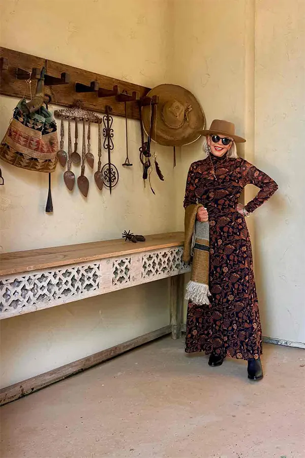 Let A Long Floral Dress Carry The Whole Outfit