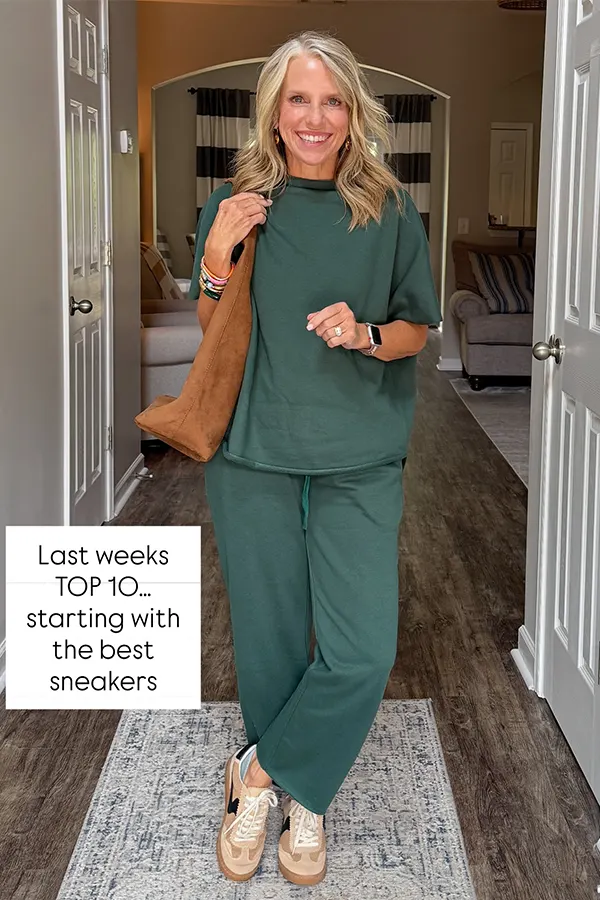Matching Olive Set With Comfortable Sneakers