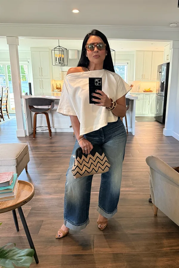 Relaxed White Top With Everyday Denim