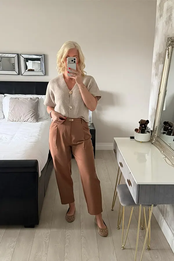 Soft Blouse And Wide Leg Trousers For Easy Elegance