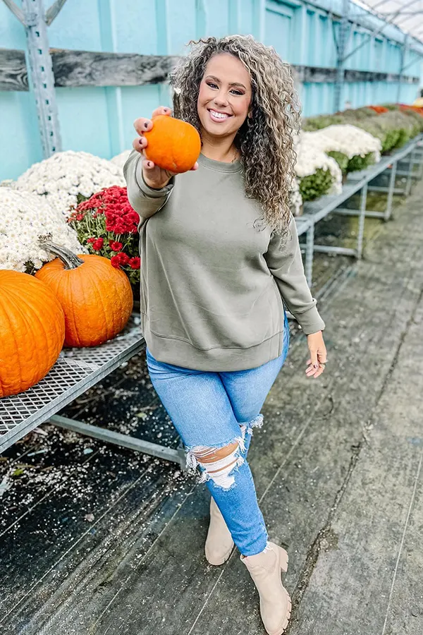 Soft Gray Sweatshirt With Relaxed Jeans