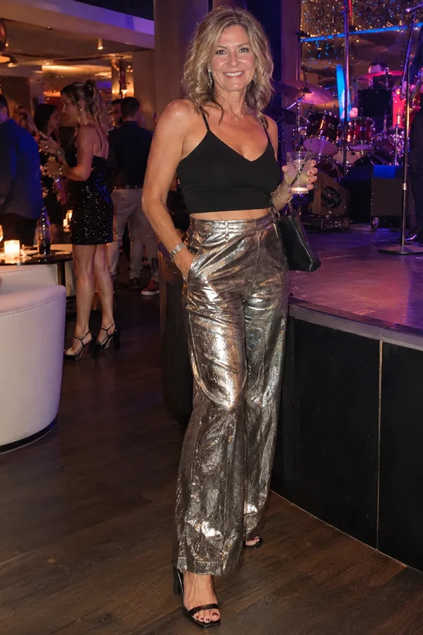Add Evening Shine With Silver Wide Leg Pants