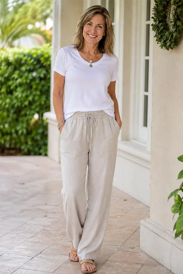 All Neutral Outfit Relaxed With Wide Leg Pants