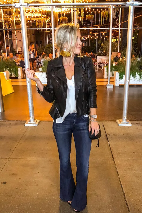 Black Jacket With Jeans For An Evening Casual Look