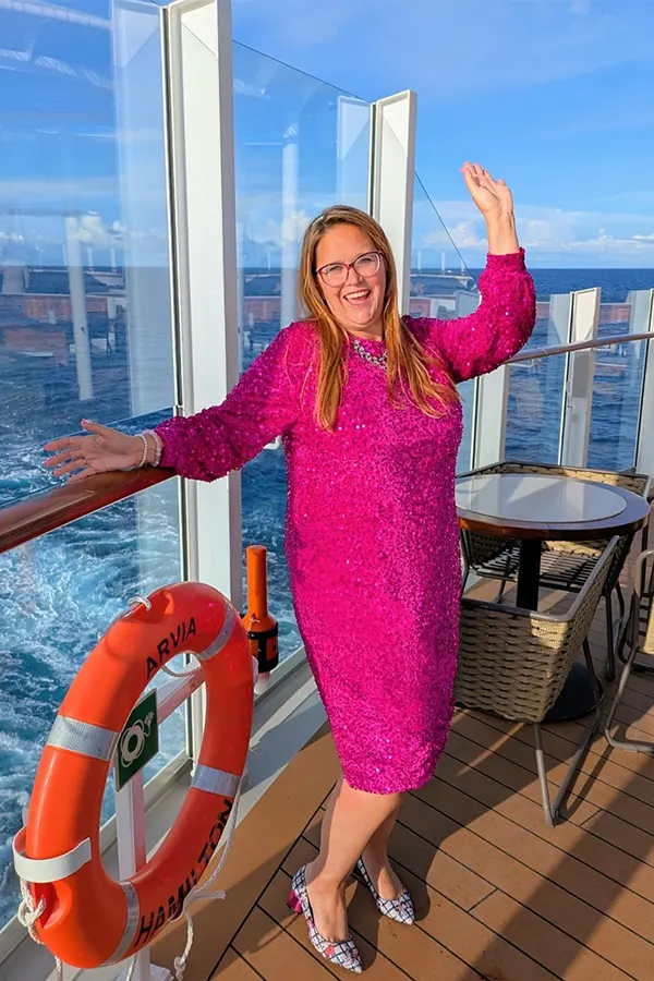 Bright Magenta Dress For A Colorful Cruise Moment