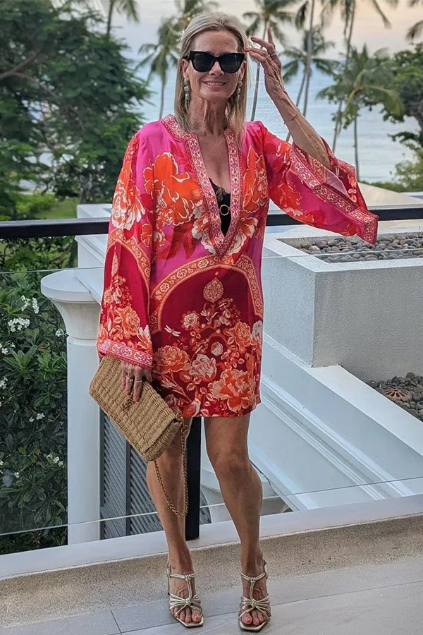 Bright Printed Tunic And Shorts Set