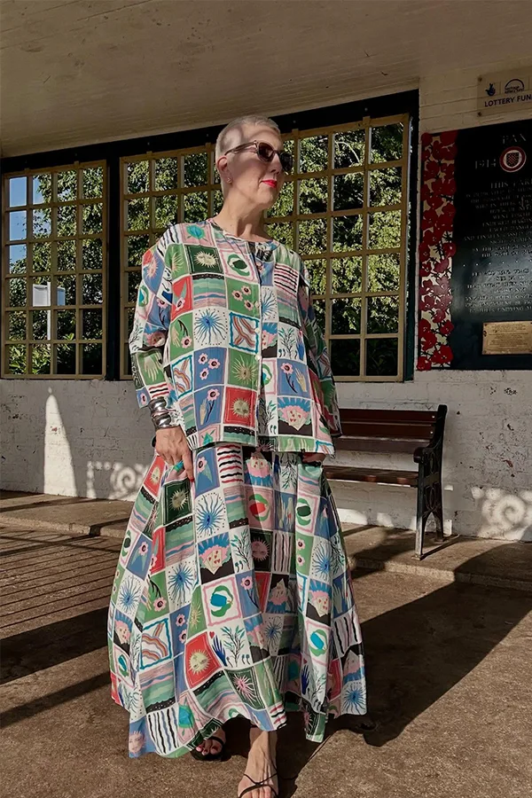 Colorful Printed Shirt Dress With Statement Pattern