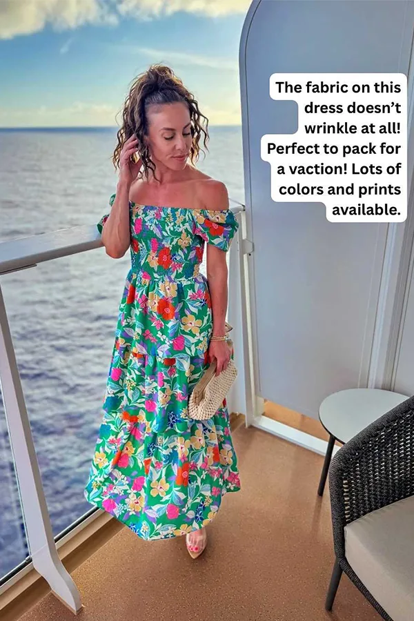 Green Floral Dress With A Relaxed Travel Friendly Feel