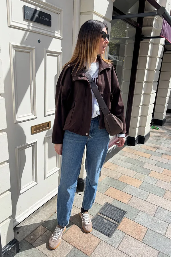 Leather Jacket With Jeans For An Easy Everyday Look