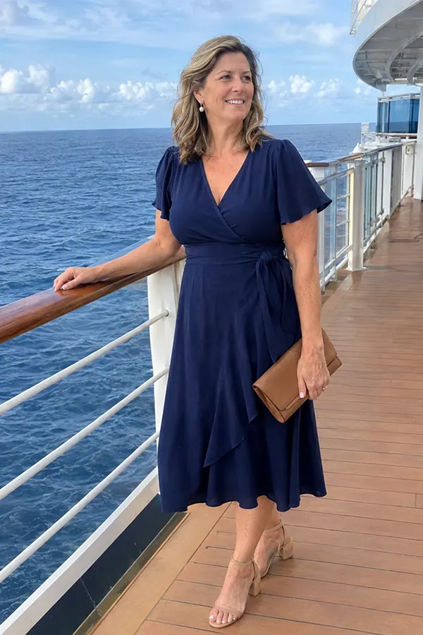 Navy Midi Dress For Easy Daytime Style