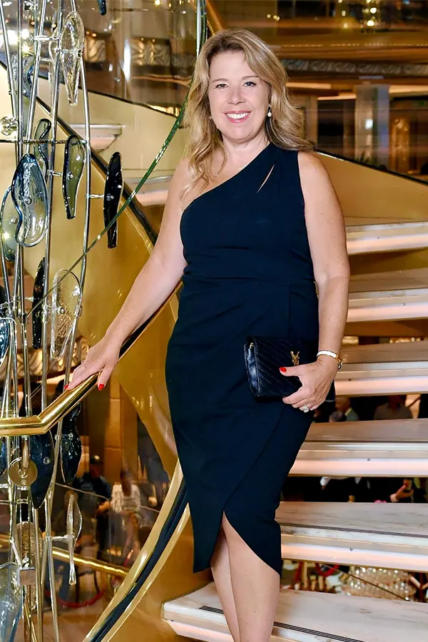 One Shoulder Navy Dress For Cruise Evenings