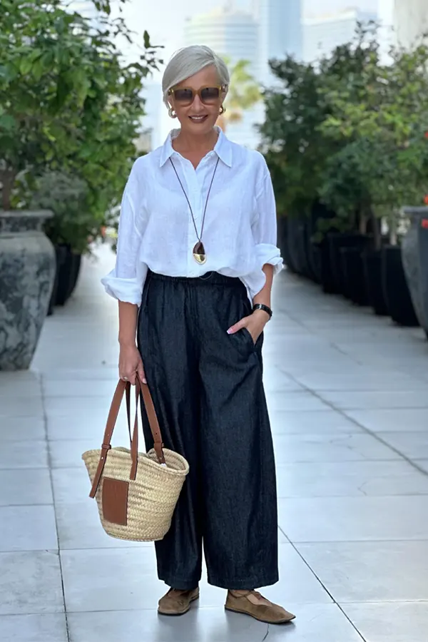 Pair A Crisp White Shirt With Wide Leg Trousers