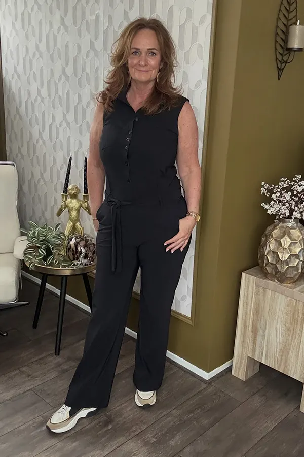 Sleeveless Black Jumpsuit With A Relaxed Silhouette