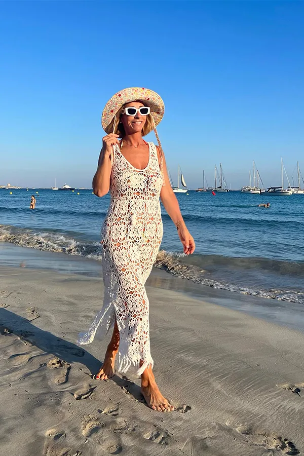 Sleeveless Printed Maxi Dress For A Beach Day