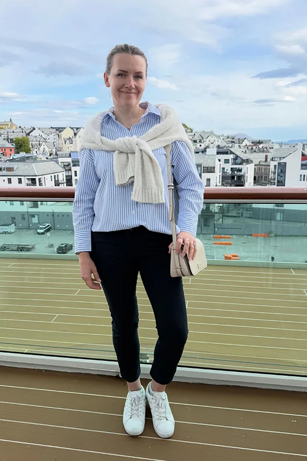 Striped Button Up With Black Pants For Smart Casual Days