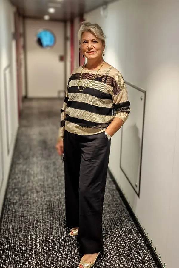 Striped Sweater And Wide Leg Pants
