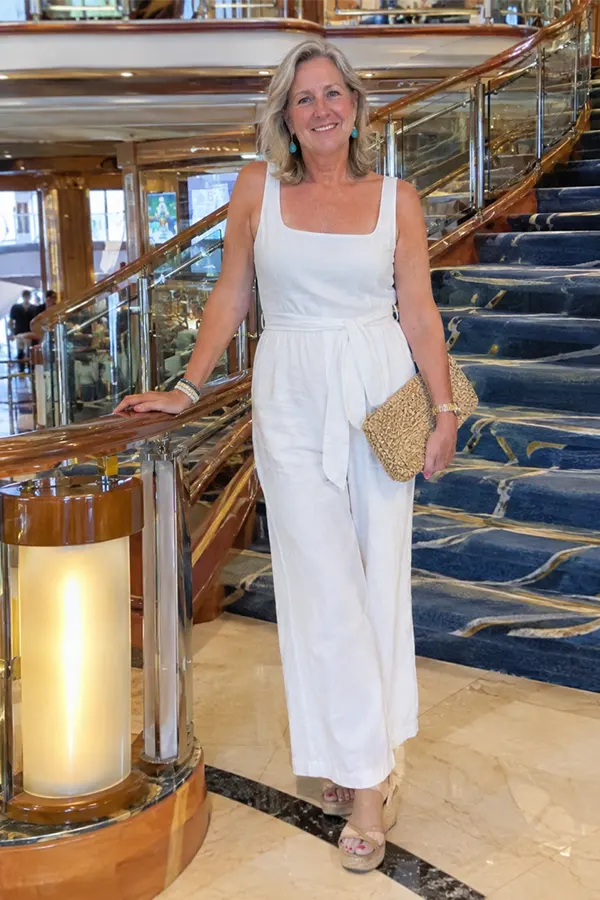 White Jumpsuit For A Fresh Cruise Look