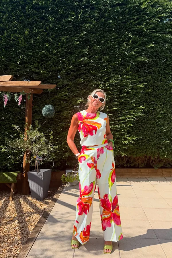Bold Floral Print With A Coordinated Two Piece Look