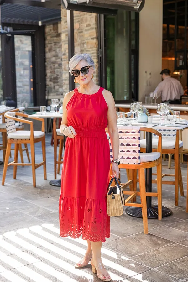 Bright Red Dress With A Relaxed Feminine Shape