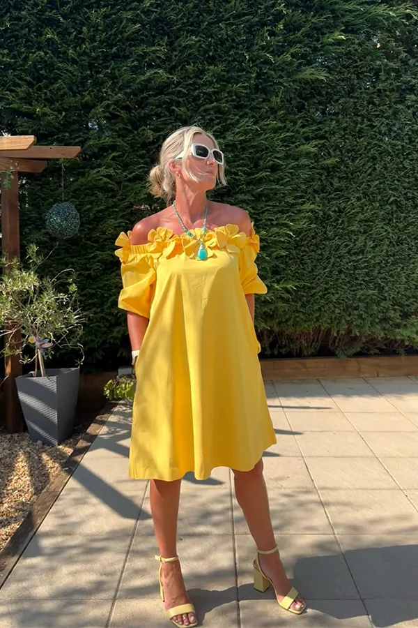 Bright Yellow Dress With Statement Ruffles