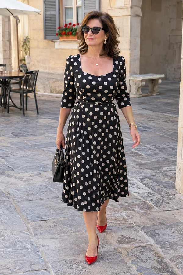 Mix Polka Dots With Classic Red Accessories