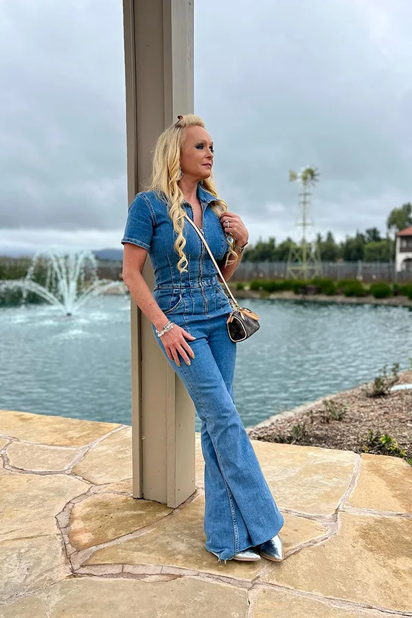 Relaxed Denim Jumpsuit With Flared Legs